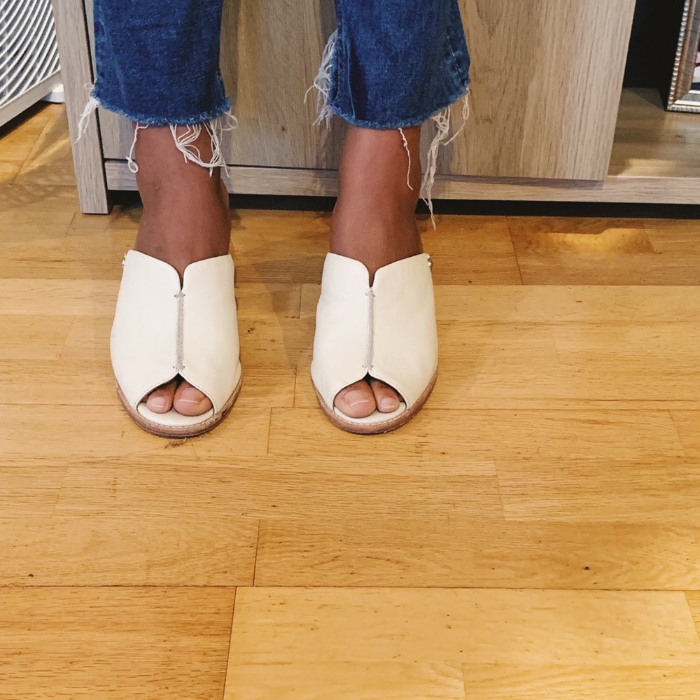 White slip on clog